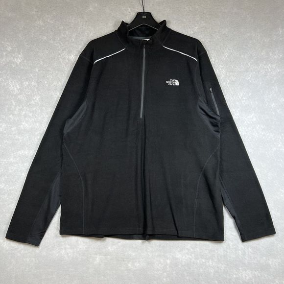 The North Face Fleece Sweatshirt Men’s XL Black 1/4 Zip Jacket Lightweight 2703 - Picture 1 of 12
